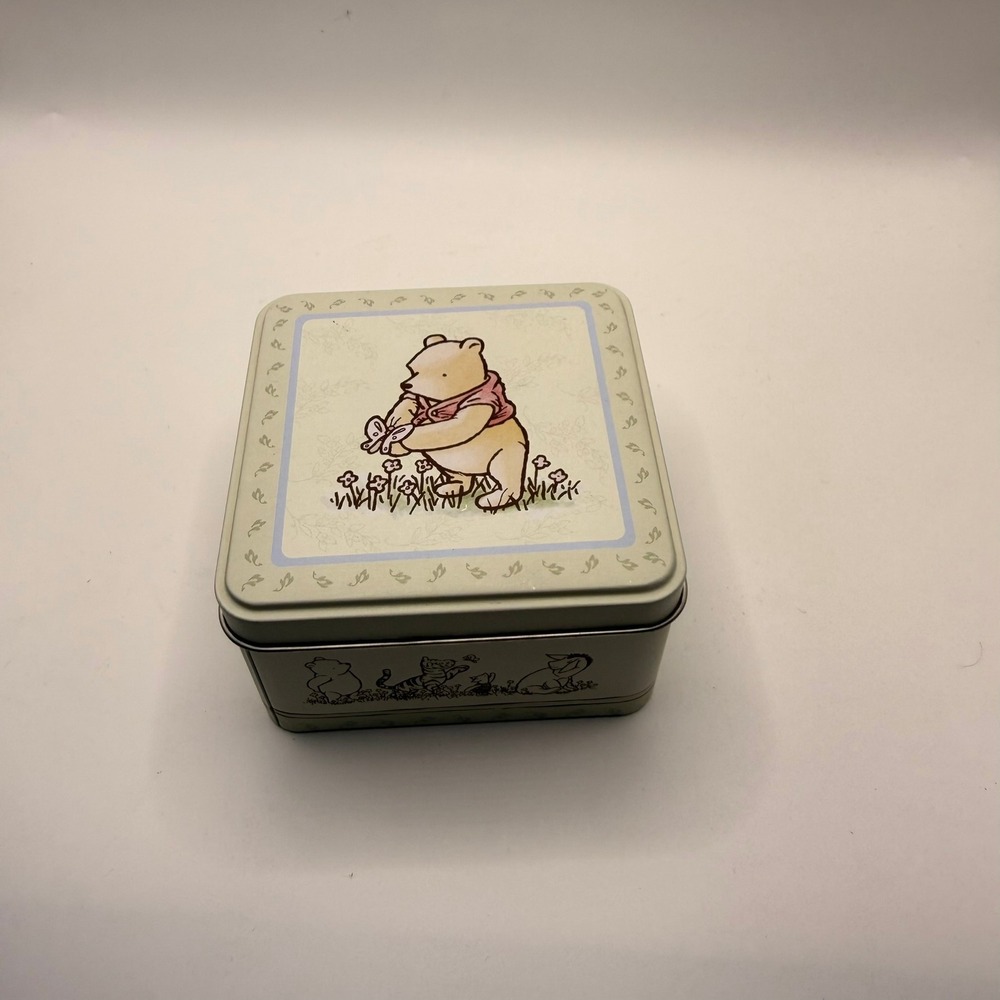 Disney Classic Pooh 75 Years Commemorative Decorative Tin Box Cream Square